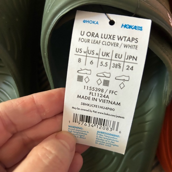 HOKA ONE x WTAPS Ora Luxe Olive Green Four Leaf Clover Unisex Sandal Womens 8 - Picture 3 of 8